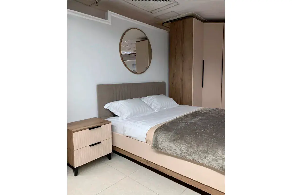 Тумба прикроватная Тоскана (Дуб Табачный/Бисквит) — Мебель-центр Озерцо