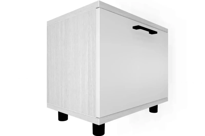 Тумба ТБ-5052-СЯ-БГ (Снежный Ясень/Белый Бриллиант Глянцевый) — Мебель-центр Озерцо