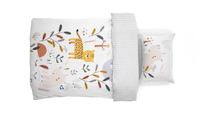 Постельное белье Askona kids Зоопарк 110x140 (детский), без простыни в мебель-центре Озерцо