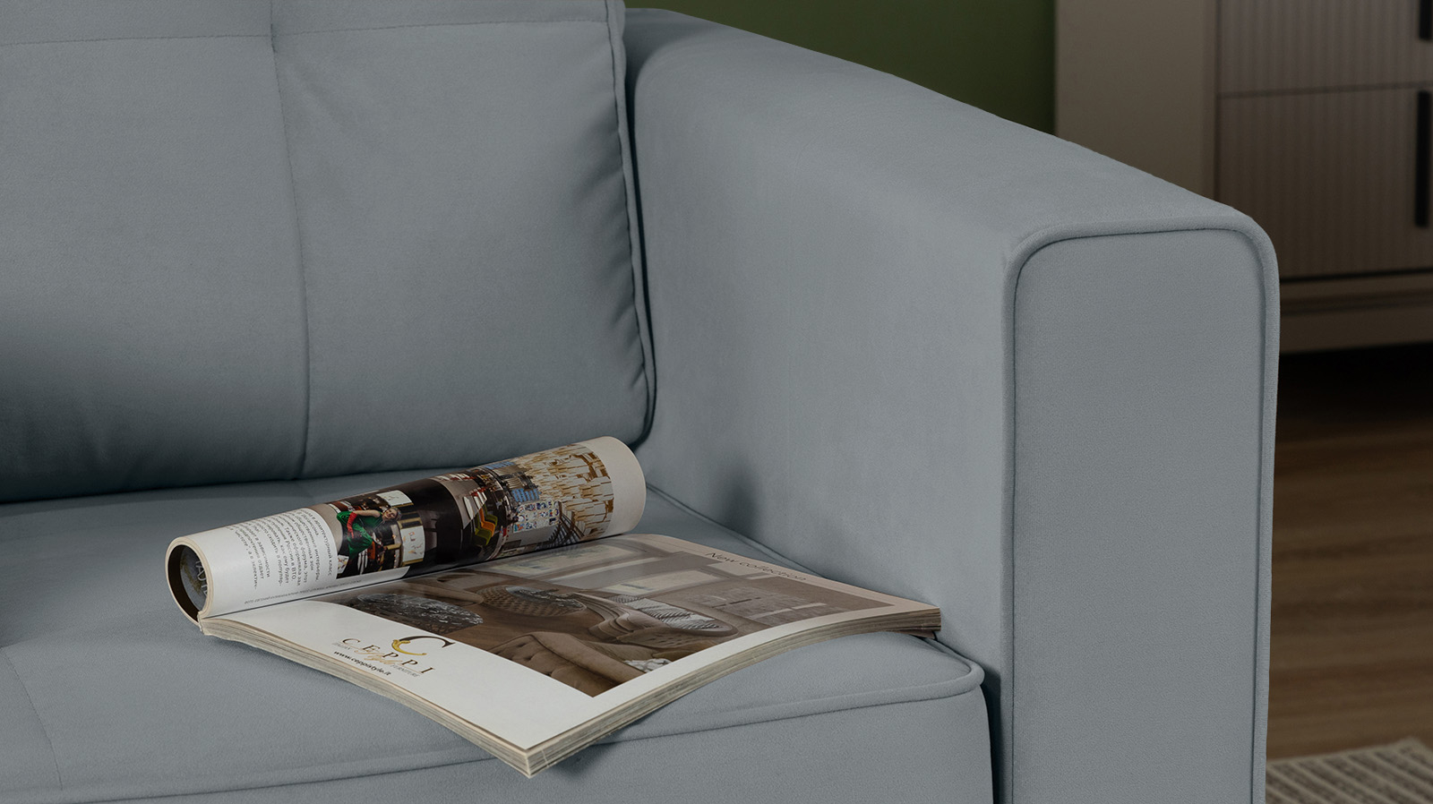 Кресло Amani Pro, Тк. Sky Velvet 18 (подлокотник: 15 см) 89x93.5 — купить в Озерце