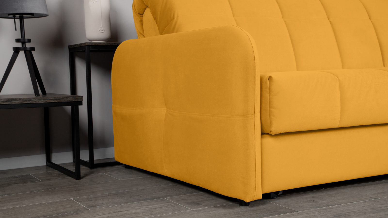 Диван - кровать Domo Pro с мягкими подлокотниками, стежка квадрат, ткань Sky Velvet 30 180x216 — в мебель-центре Озерцо