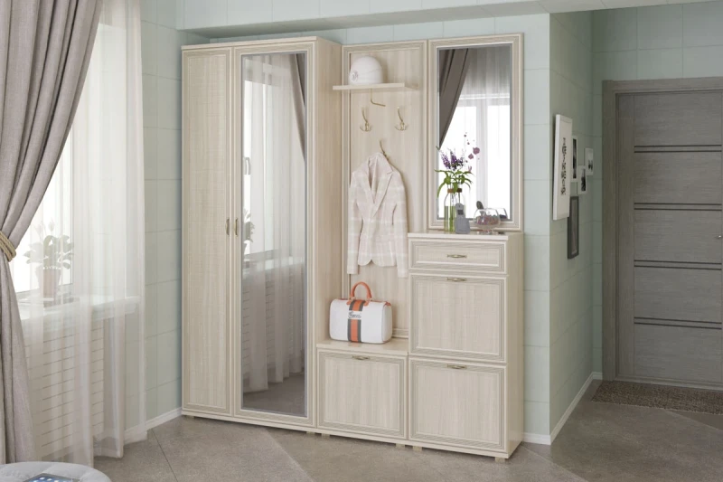 Готовый комплект для прихожей ПК-1001-АС (Ясень Асахи) — Мебель-центр Озерцо