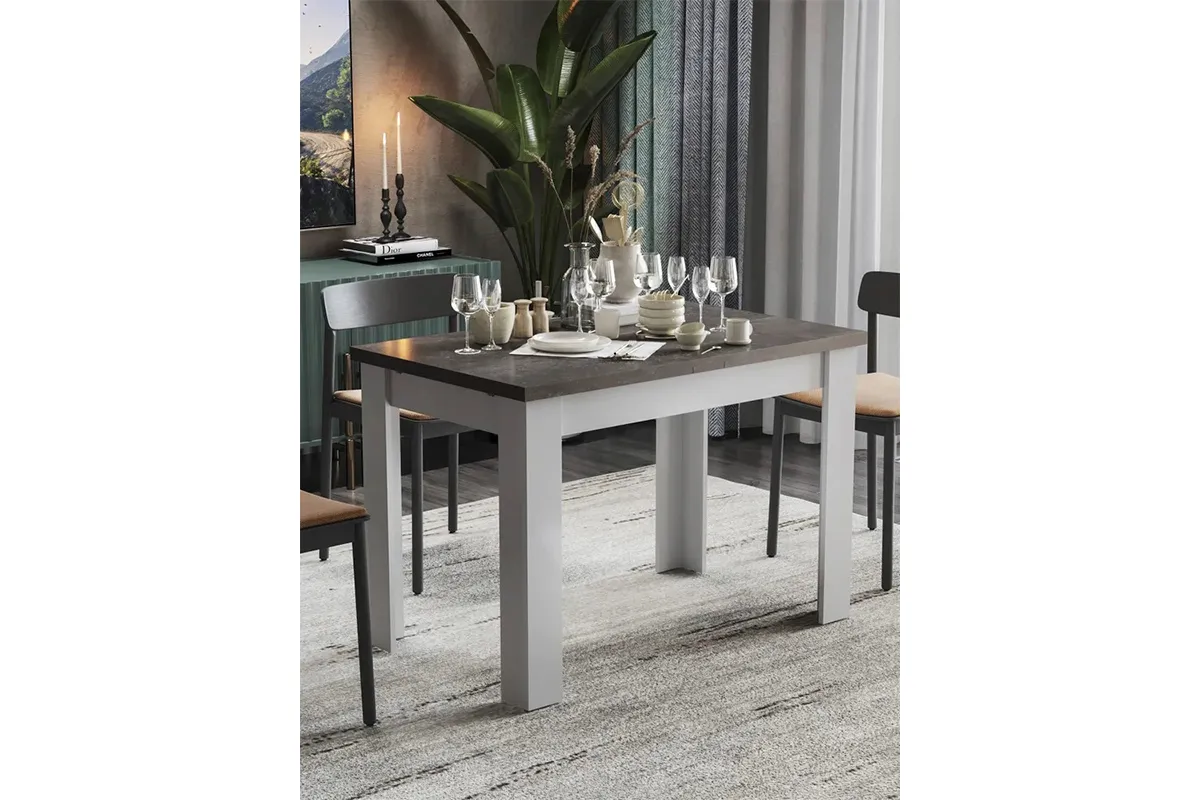 Стол раздвижной Промо тип 4 (Белый/Ателье темный) - купить в Озерце