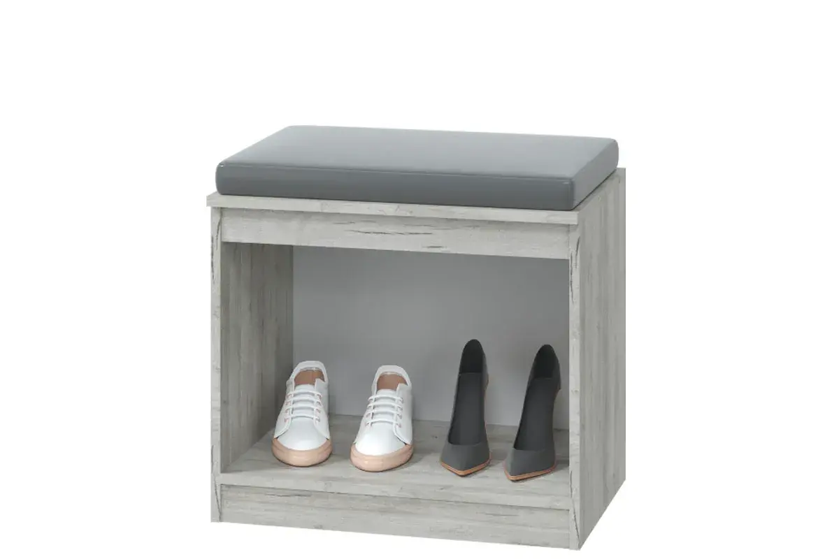 Тумба Лори с мягким элементом (Дуб серый/Белый/NEO 08) — Мебель-центр Озерцо