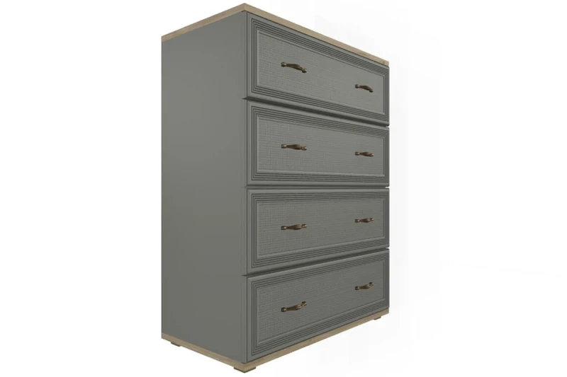 Комод Карина КМ-1011-ГС-СО (Гикори Джексон светлый/Серый Оникс) — Мебель-центр Озерцо