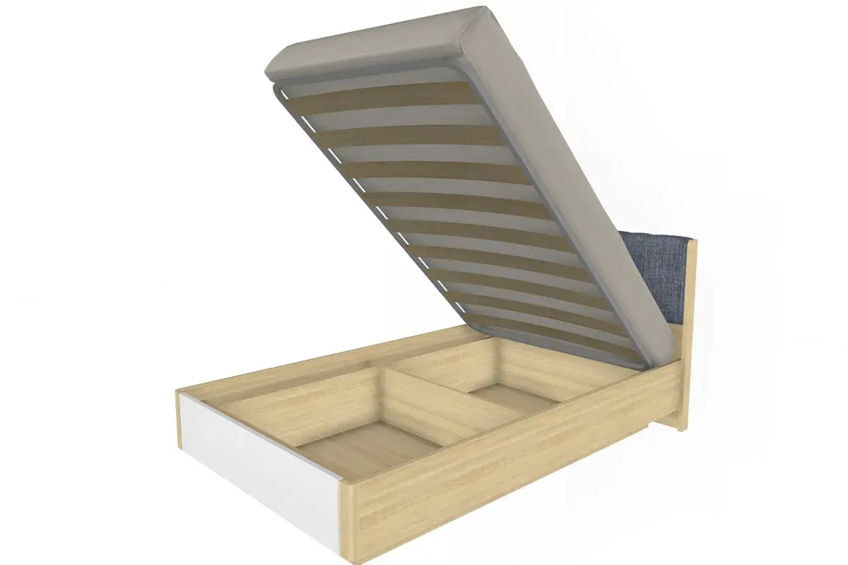 Кровать КР-4011-АС-БГ (Ясень Асахи/Белый Бриллиант Глянцевый) - купить в Озерце