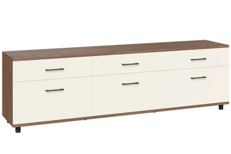 Тумба ТВ ТБ-5027-ГТ-КМ (Гикори Джексон Темный / Кашемир Матовый) — Мебель-центр Озерцо