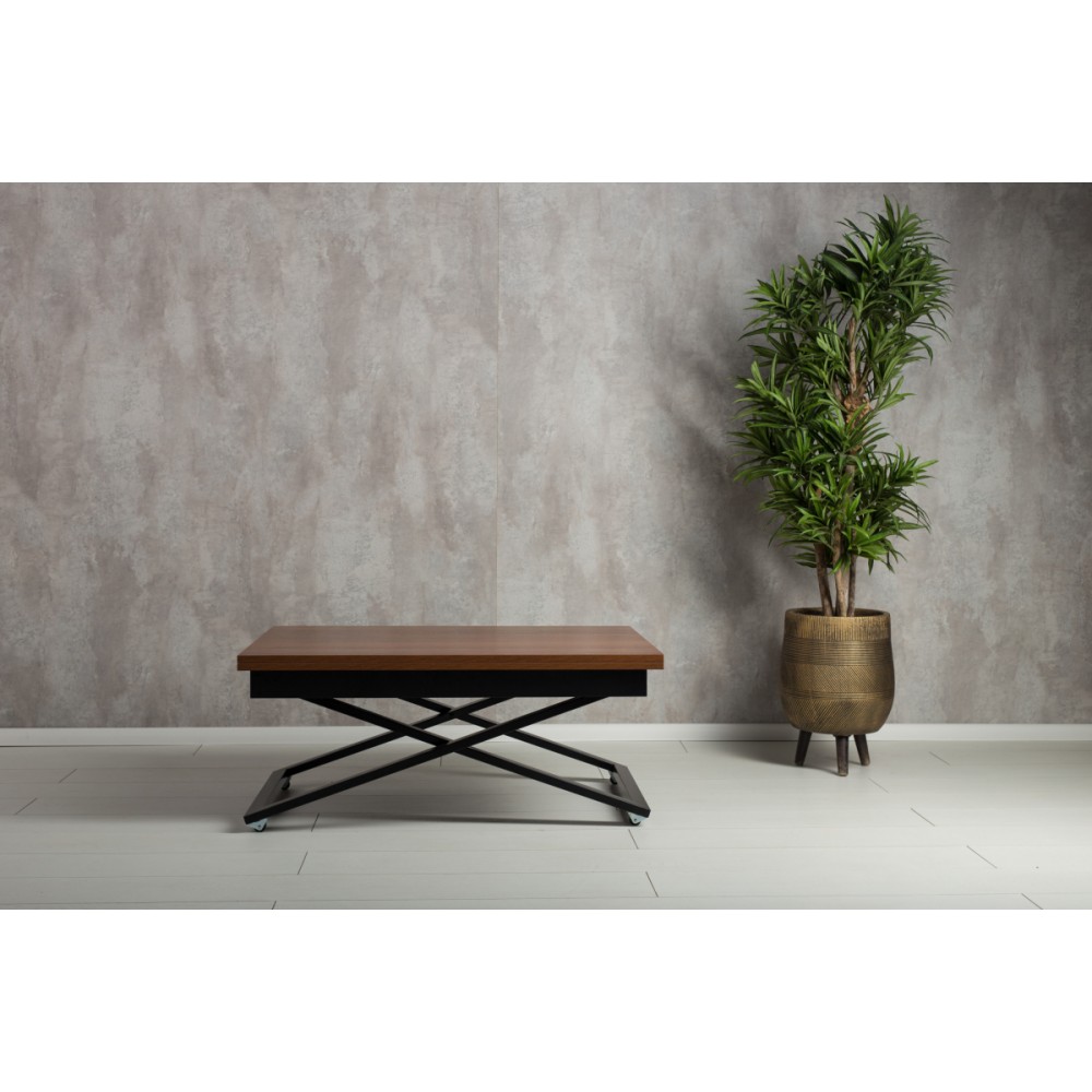 Стол-трансформер APOLLO миланский орех/черное подстолье - купить в Озерце