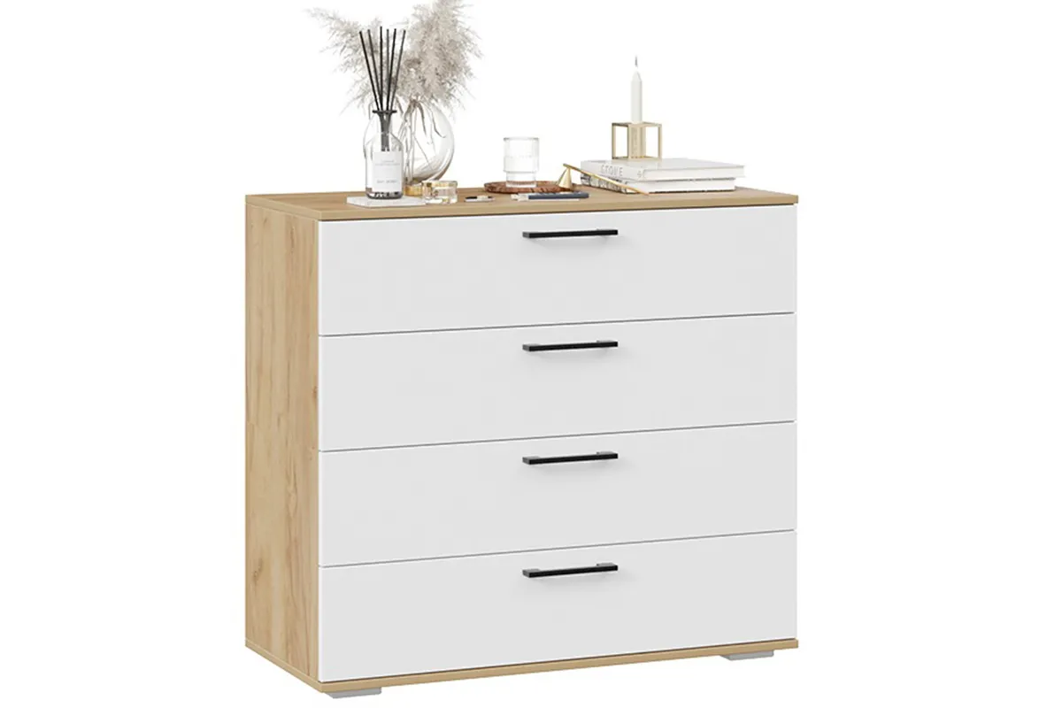 Комод Нео (Дуб крафт золотой/Белый) — Мебель-центр Озерцо