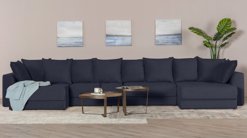 Диван Monako New П-образный с коробом для белья, Тк. Casanova Scandy 157x455 — купить в Озерце
