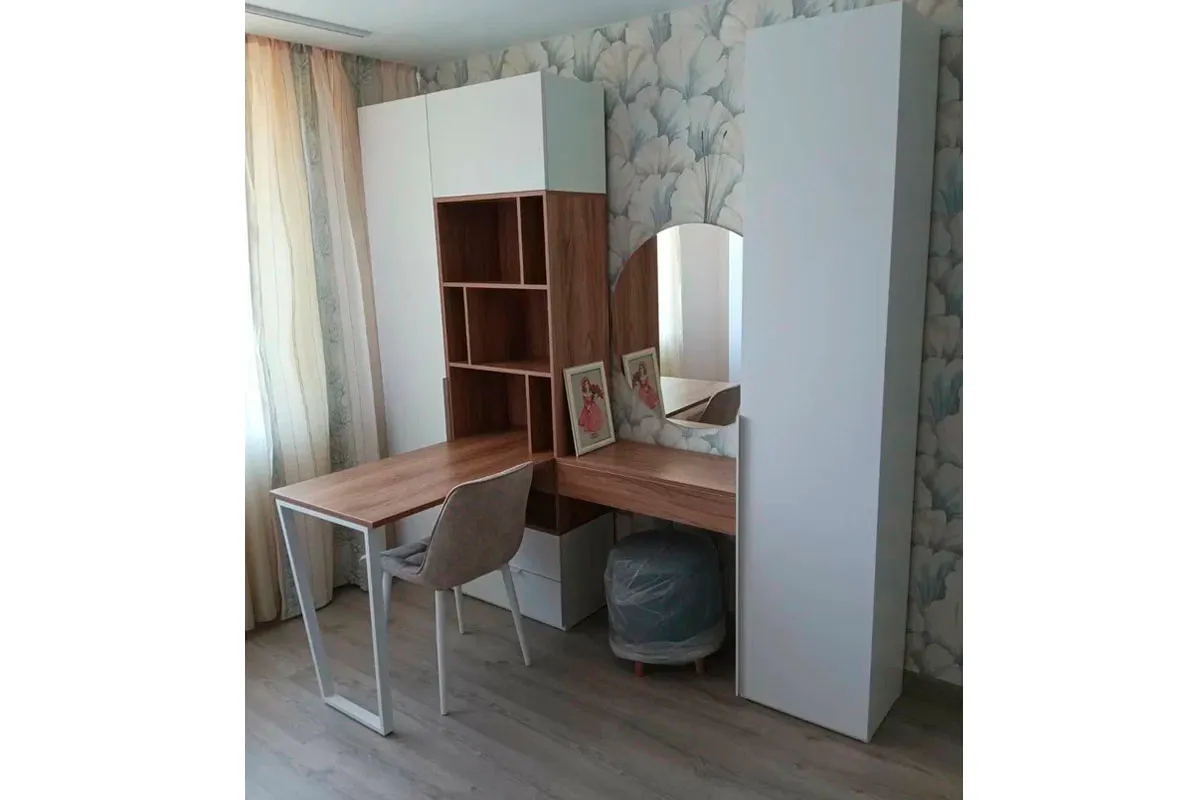 Стол письменный Порто ТД-393.15.01 (Белый/Яблоня Беллуно) — Мебель-центр Озерцо