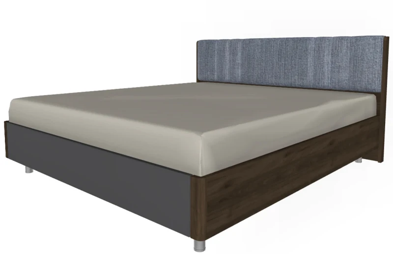Кровать КР-5014-ГТ-АМ 180х200 (Гикори Джексон Темный/Антрацит Матовый) - купить в Озерце