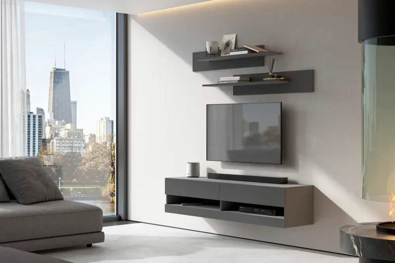 Гостиная Оникс №1 (Графит) — Мебель-центр Озерцо