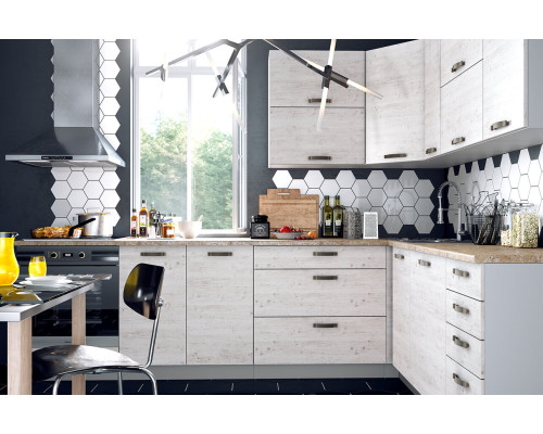 Алеся кухня угловая. Цвет сосна винтаж — Мебель-центр Озерцо