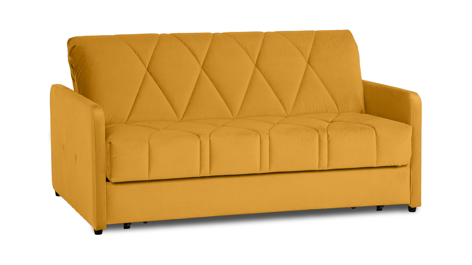 Диван - кровать Domo Pro с узкими подлокотниками, стежка ромб, ткань Sky Velvet 30 160x216 — купить в Озерце