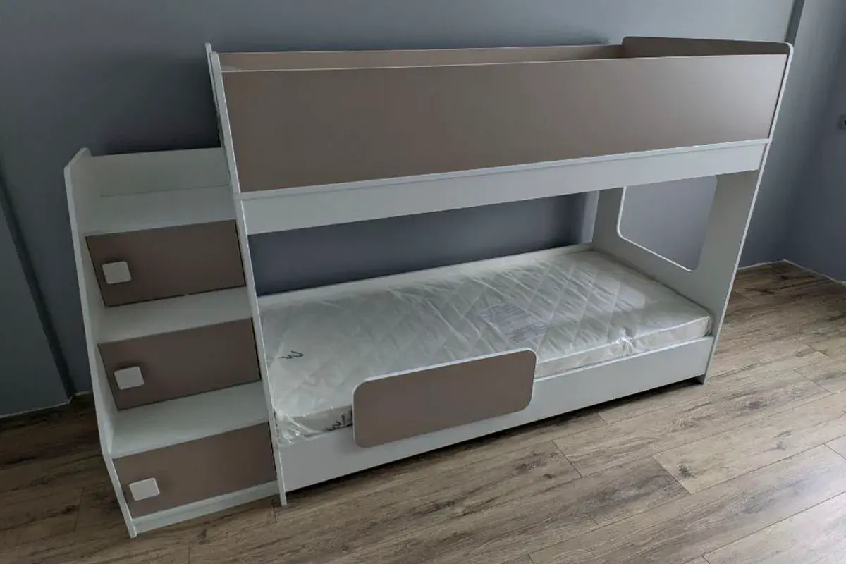 Кровать 2-х ярусная Тёма-2 (Белый/Капучино) - купить в Озерце