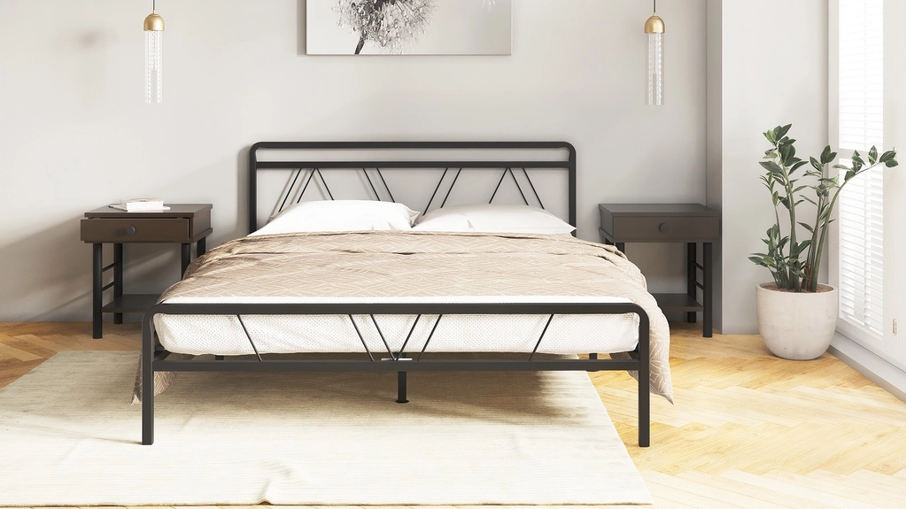 Кровать Cassis, цвет черный 160x200 - купить в Озерце