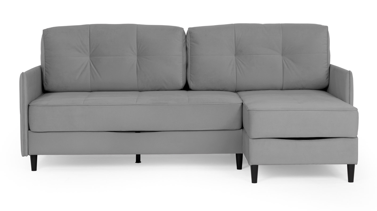 Диван Amani Pro угловой с узкими подлокотниками, ножки: пластик, Тк. Sky Velvet 08 156x217 — купить в Озерце