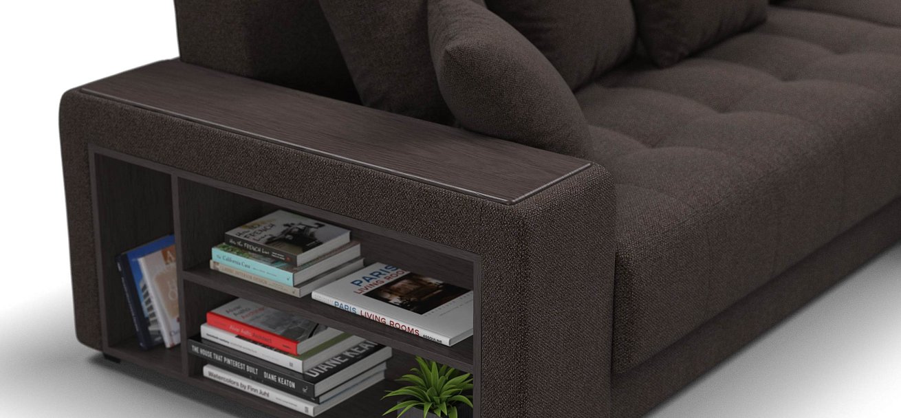 Ванкувер угловой диван Рогожка Мальмо шоколад — купить в Озерце