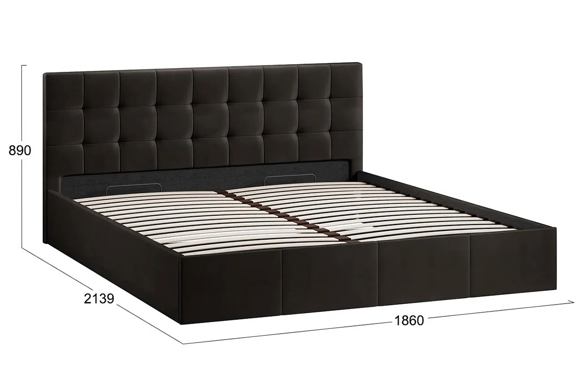 Кровать Эмма с ПМ и заглушиной 180х200 (Велюр/Confetti Stone) - купить в Озерце