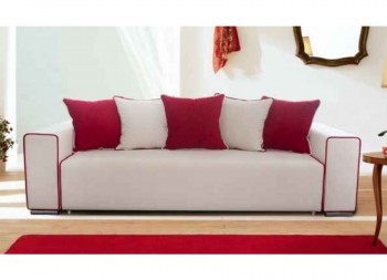Диван раскладной Монреаль (НПБ, кремово-красный) — купить в Озерце