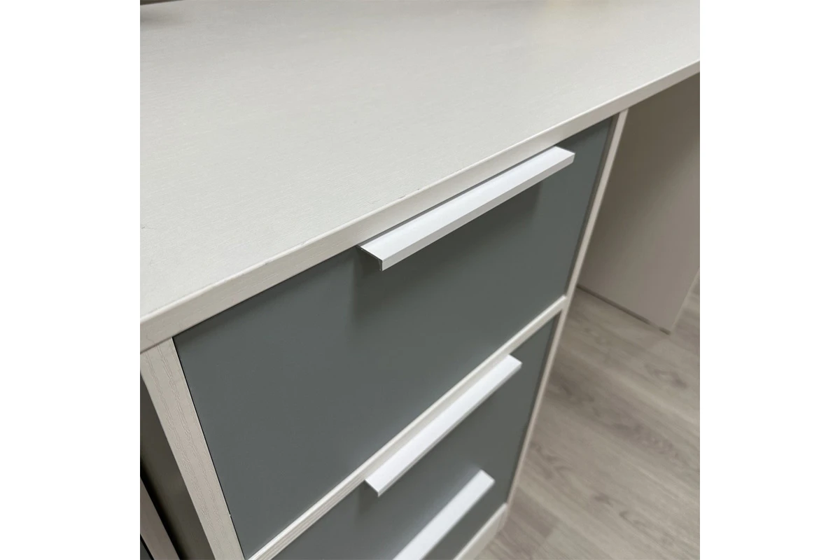 Стол письменный Марли Тип 1 (Белый/Серо-голубой) — Мебель-центр Озерцо