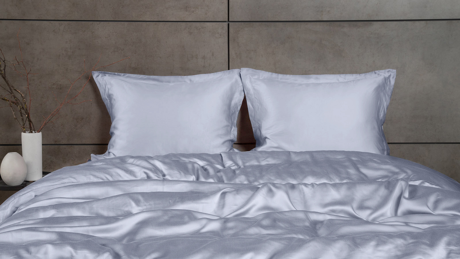 Постельное белье Comfort Solid Tencel, цвет: Васильковый (односпал) 140x205, без простыни в мебель-центре Озерцо