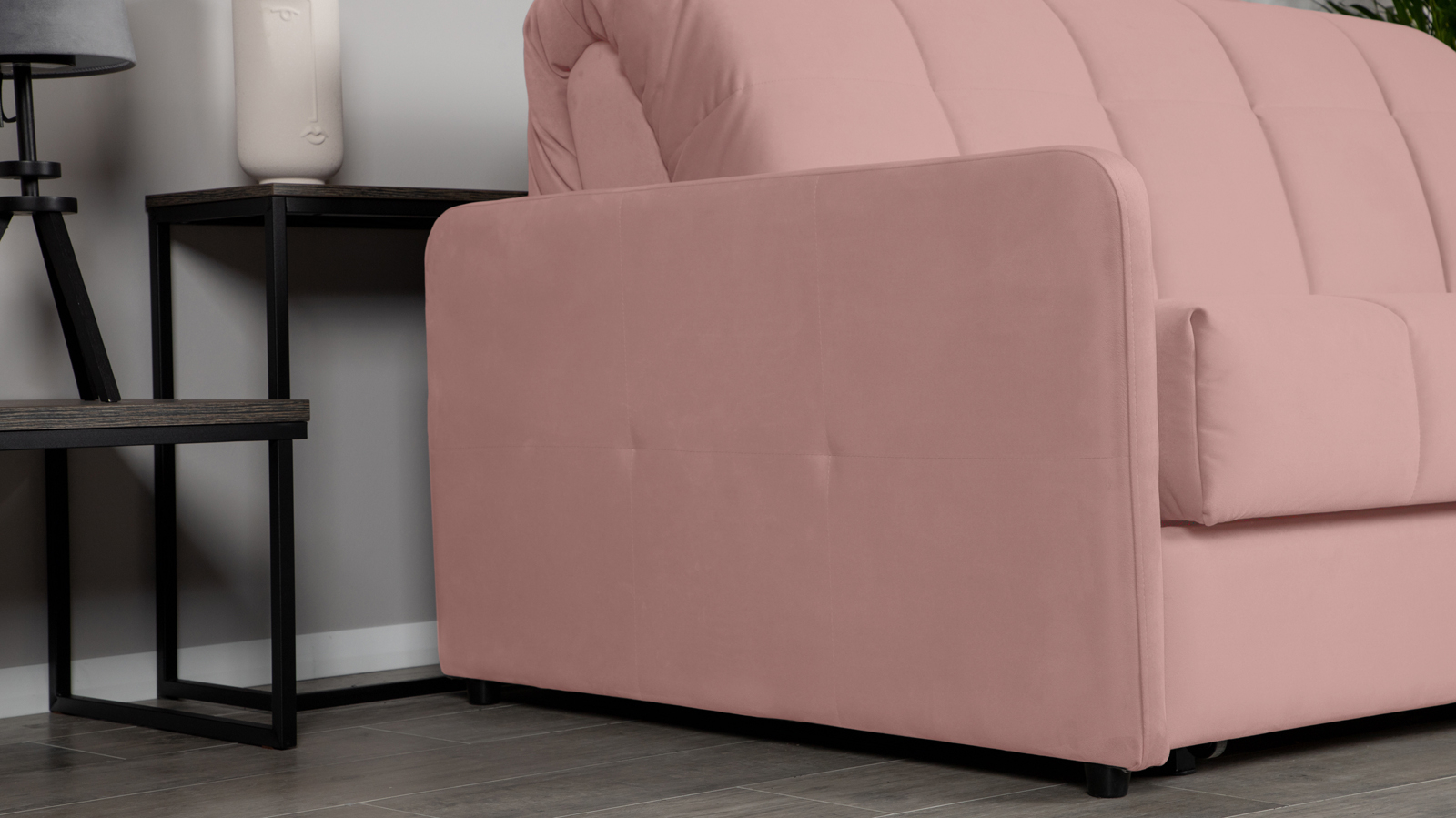 Диван - кровать Domo Pro с узкими подлокотниками, стежка квадрат, ткань Sky Velvet 01 180x216 — в мебель-центре Озерцо