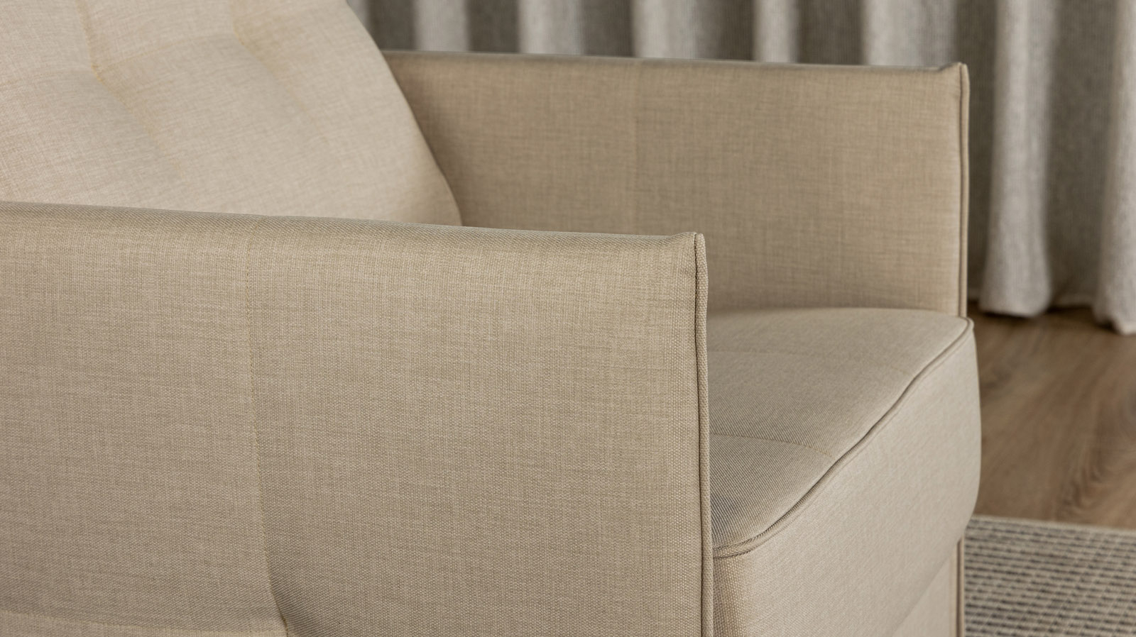 Кресло Amani Pro, Тк. Lidot beige (подлокотник: 5 см) 73.5x89 — купить в Озерце