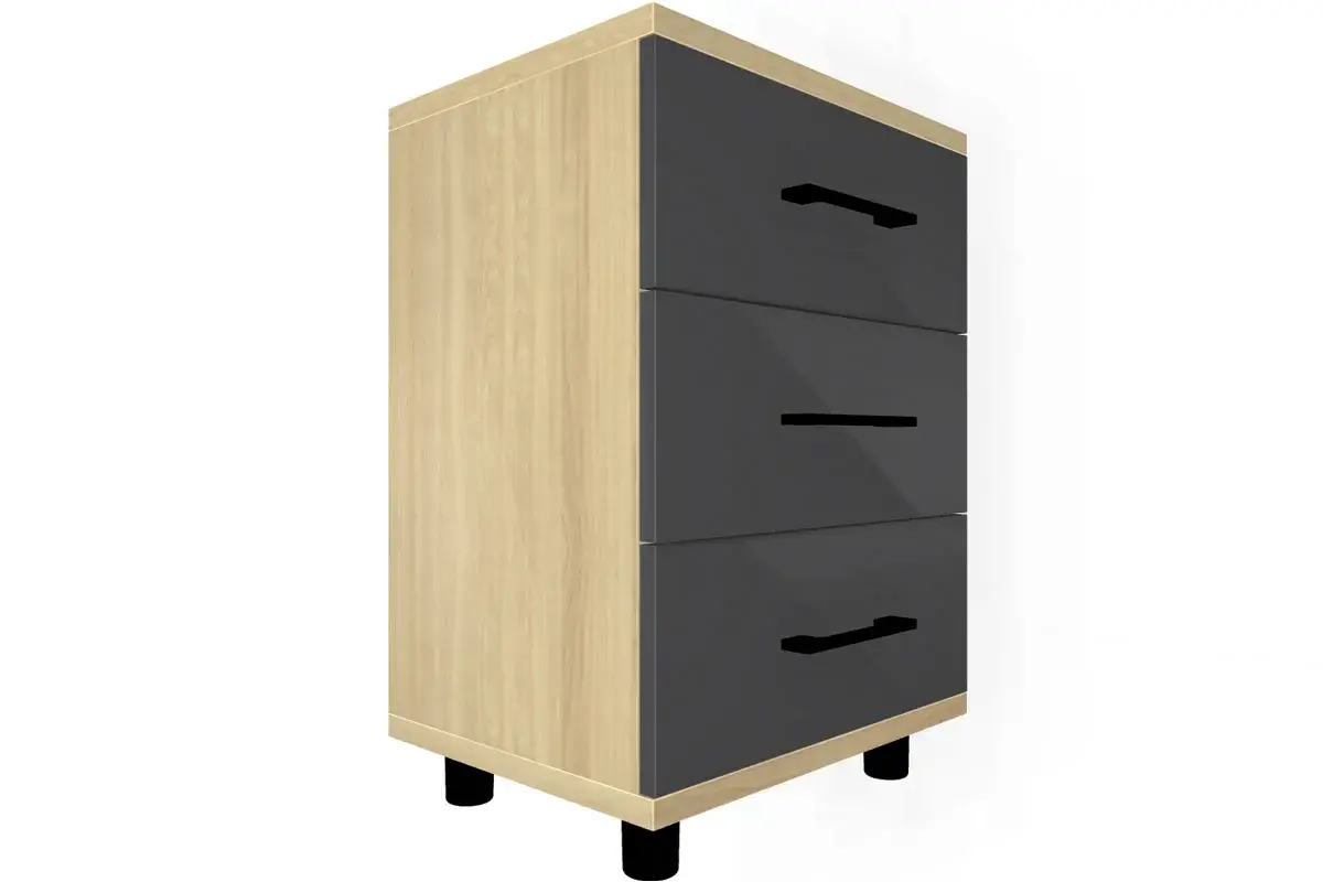 Детская Грейс композиция 3 (Ясень Асахи/Антрацит Матовый) — Мебель-центр Озерцо