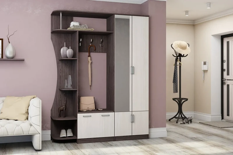 София 5 Прихожая Анкор Темный/Анкор Белый — Мебель-центр Озерцо