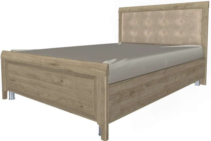 Кровать КР-2032 140х200 (Гикори Джексон Светлый/Велюр) - купить в Озерце