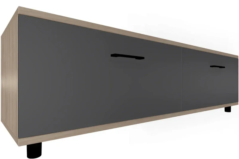 Тумба ТБ-5039-ГС-АМ (Гикори Джексон Светлый/Антрацит Матовый) — Мебель-центр Озерцо