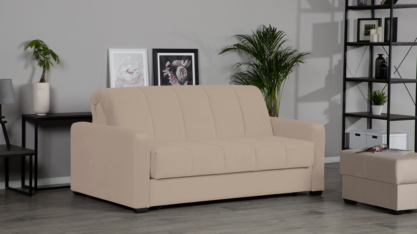 Диван - кровать Domo Pro стежка квадрат, ткань Sky Velvet 03 160x216 — в мебель-центре Озерцо