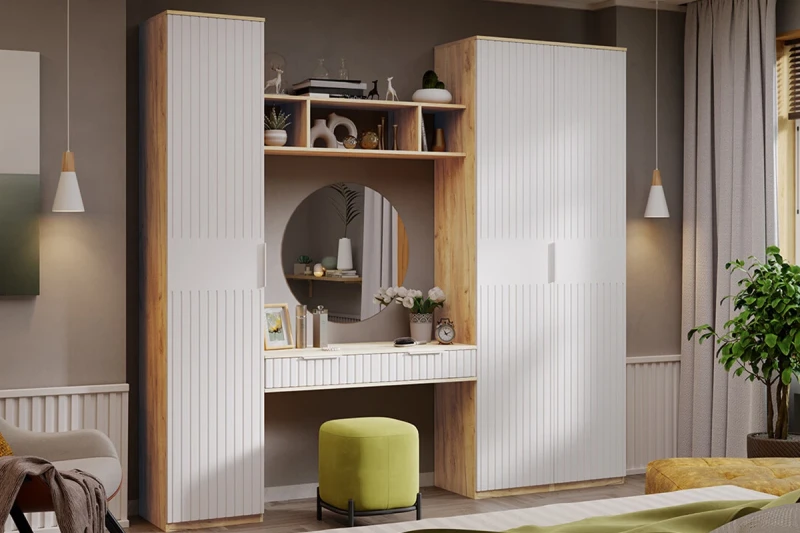 Набор детской мебели Хилтон №5 (Дуб Крафт Золотой/Белый матовый) — Мебель-центр Озерцо