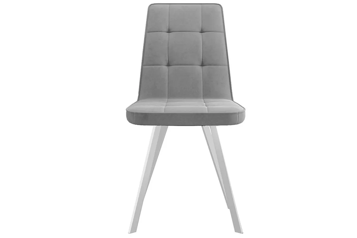 Стул Рони (Белый муар/Микровелюр BRENDY Grey) - купить в Озерце