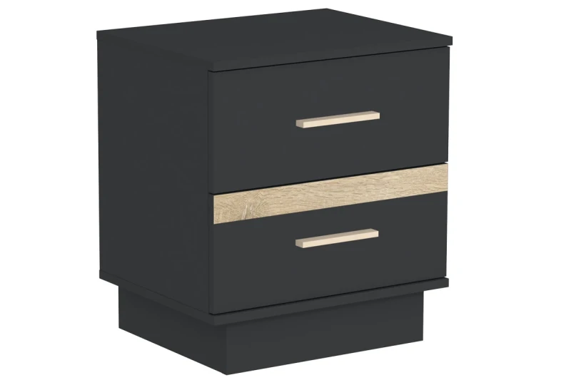 Тумба прикроватная Анона 2 (Темно-серый/Дуб Сонома) - заказать на Ozerco.com Тумба прикроватная Анона 2 (Темно-серый/Дуб Сонома) — Мебель-центр Озерцо