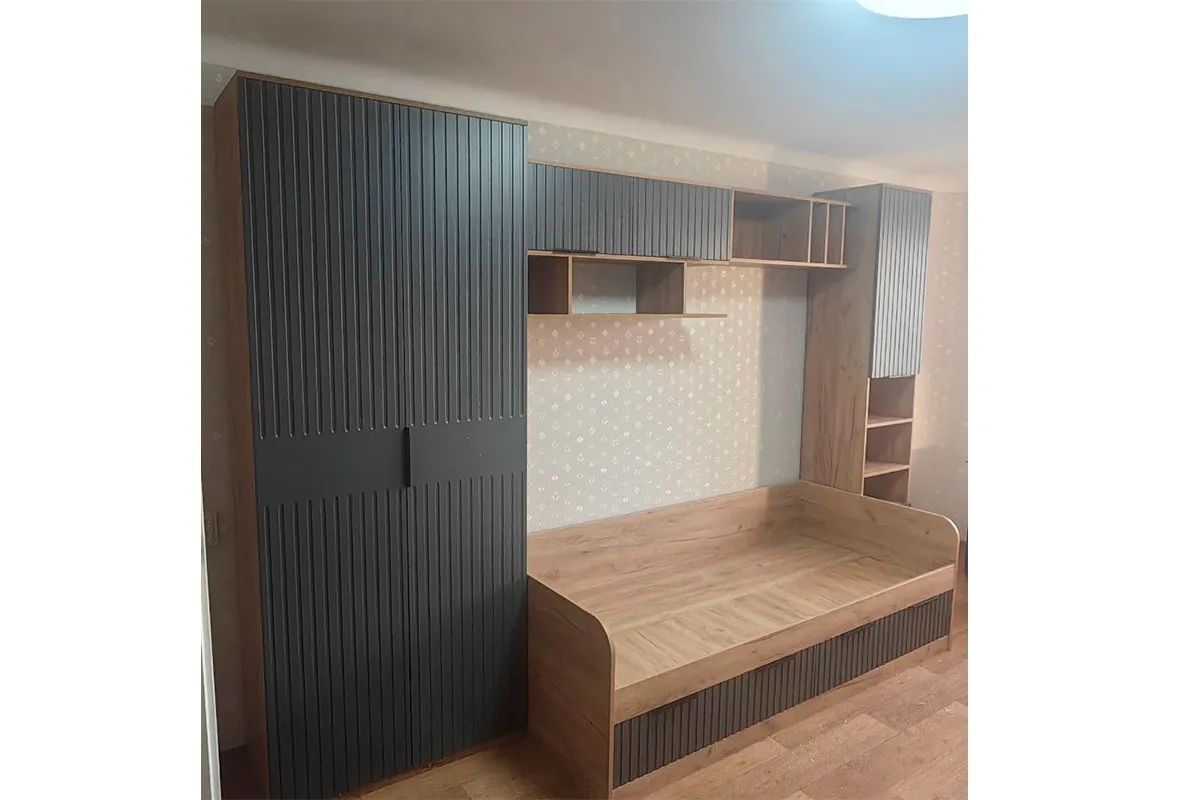 Полка настенная Хилтон 1100 (Дуб Крафт Золотой) — Мебель-центр Озерцо