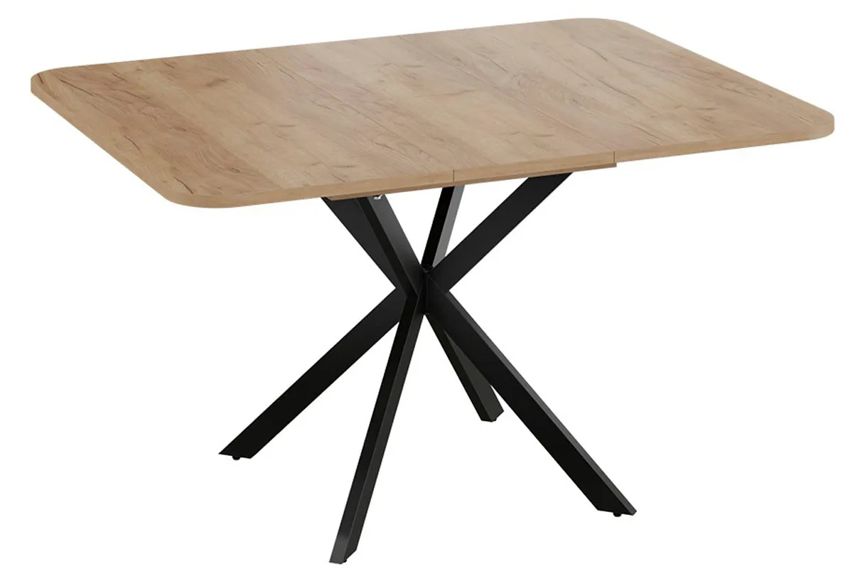 Стол обеденный Лиссабон раздвижной Тип 1 (Черный муар/Дуб Крафт золотой) - купить в Озерце