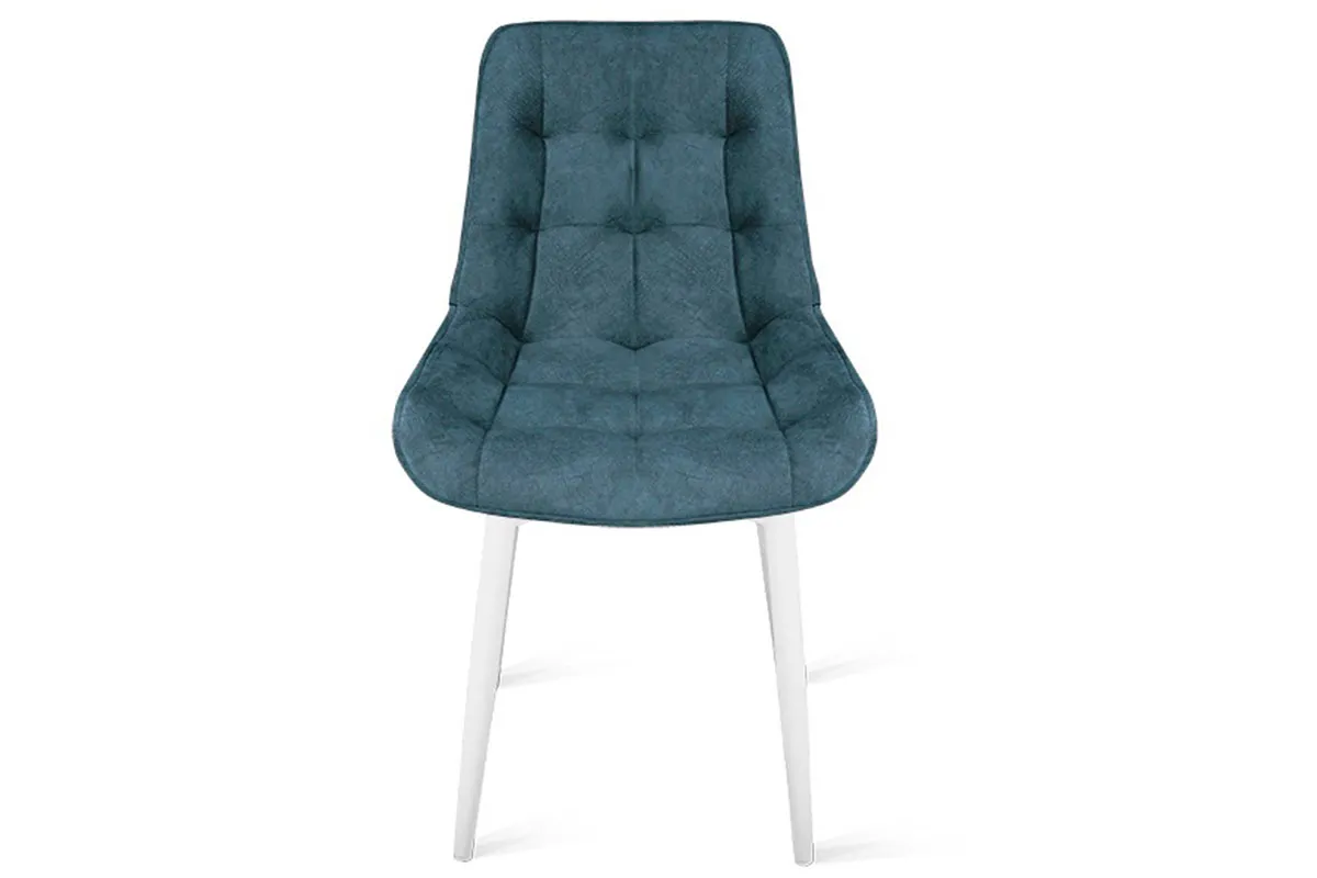 Стул Boston (Белый Муар/Велюр V006 Бирюзовый) - купить в Озерце