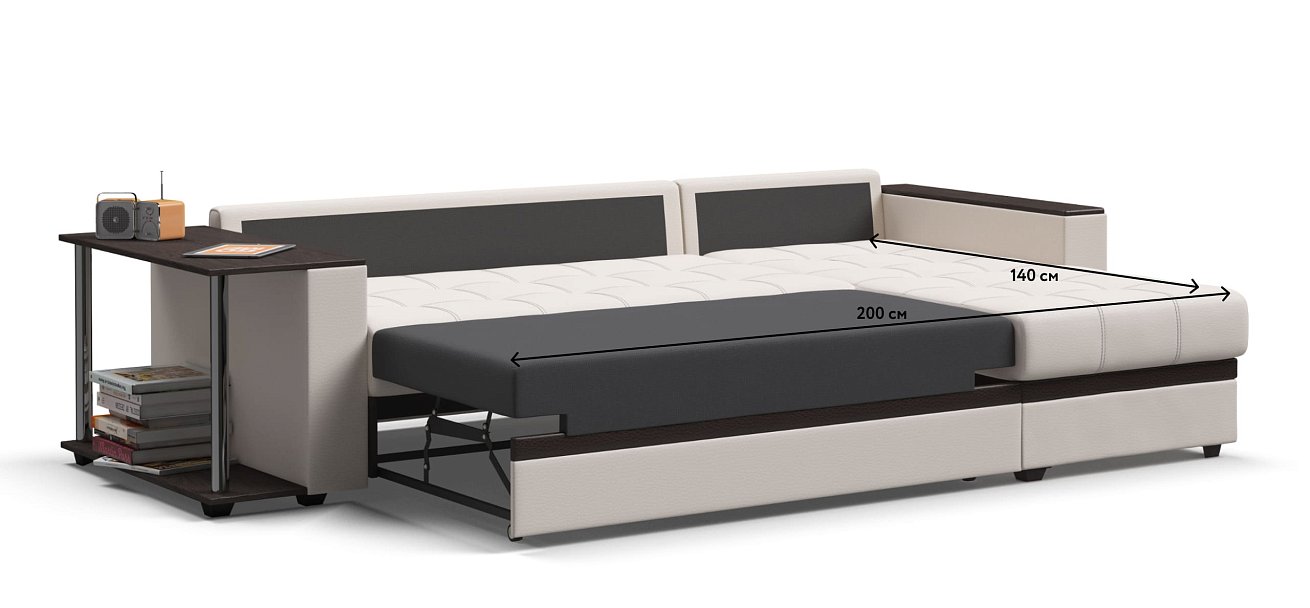 Атланта Люкс угловой диван Экокожа белый — купить в Озерце