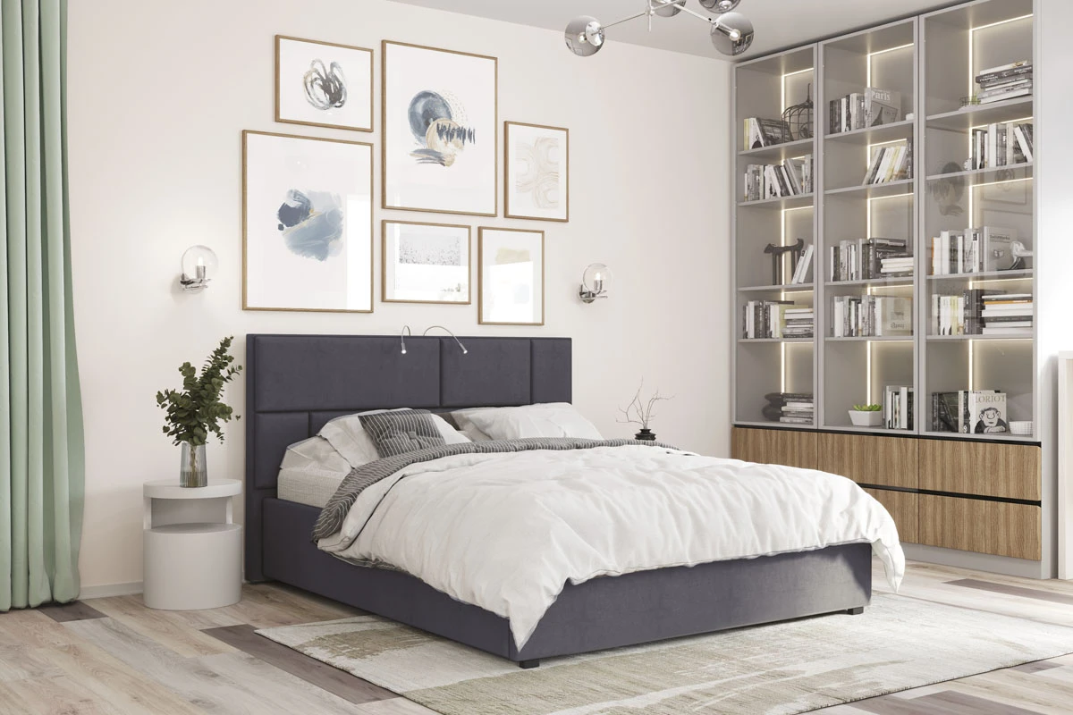 Кровать Невада-1 с ПМ 160х200 (Lovers 10 тем.серый) 3 кат. - купить в Озерце