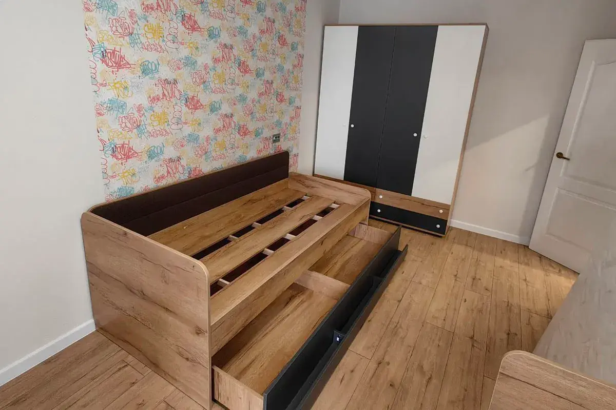 Шкаф для одежды и белья Лойс 92 (Фасад Белый + Фасад Графит) в мебель-центре Озерцо