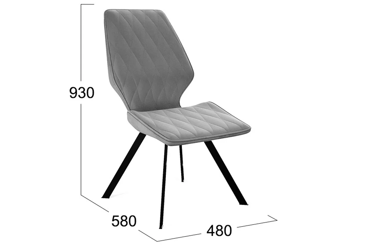 Стул Матэо (Черный муар/Микровелюр BRENDY Grey) - купить в Озерце