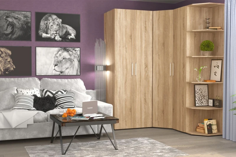 Шкафы Монако (Дуб Сонома) — Мебель-центр Озерцо