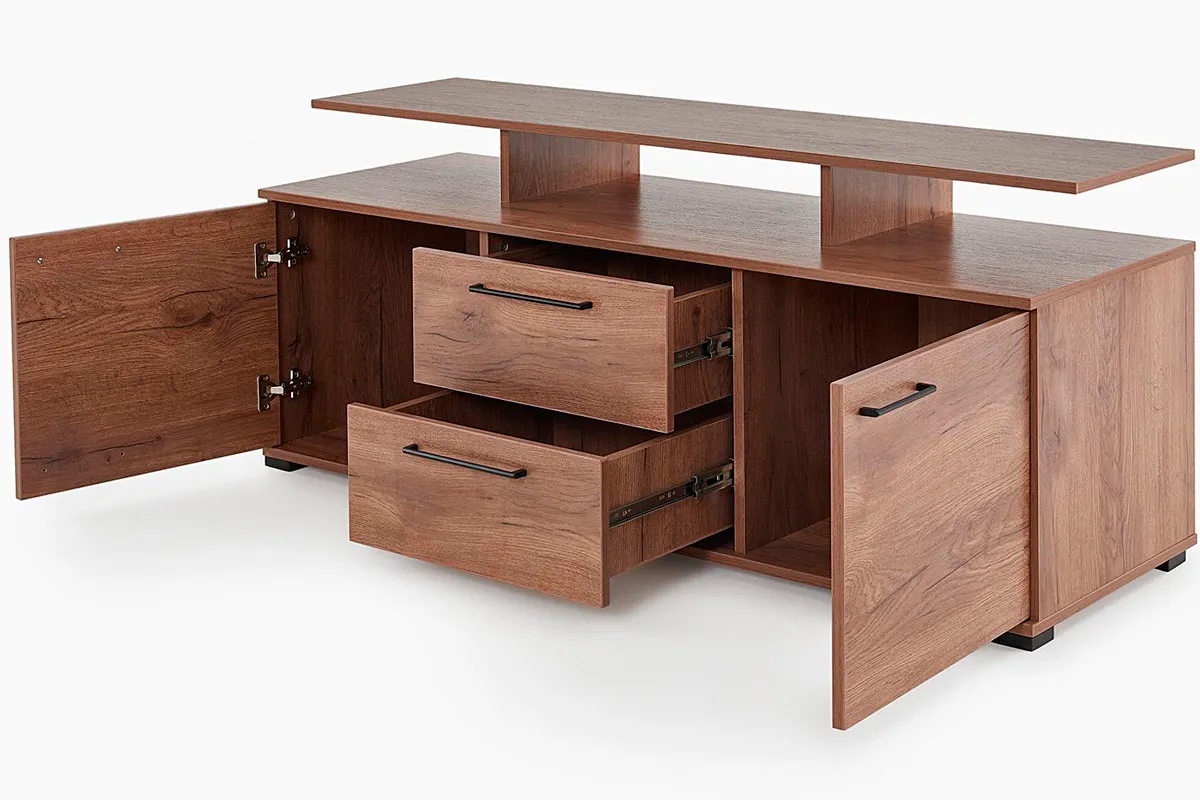 Тумба комбинированная Валери 1 (Дуб Табачный/Чёрный) — Мебель-центр Озерцо