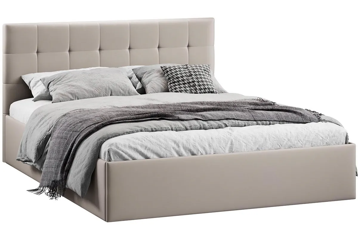 Кровать Джоли Тип 1 с ПМ и заглушиной 160х200 (Велюр/Confetti Smoke) - купить в Озерце