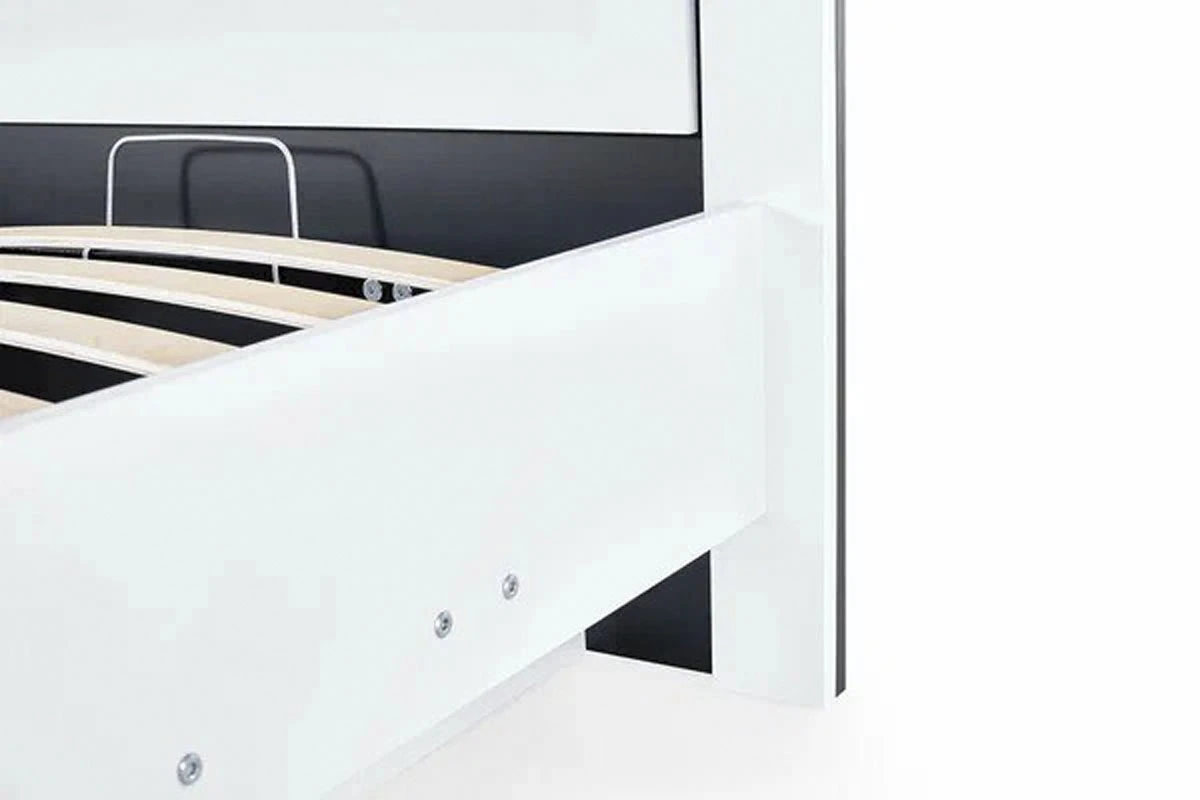Кровать Scandica Wilma 33 с ПМ 140х200 (Белый гладкий/Чёрный гладкий) - купить в Озерце