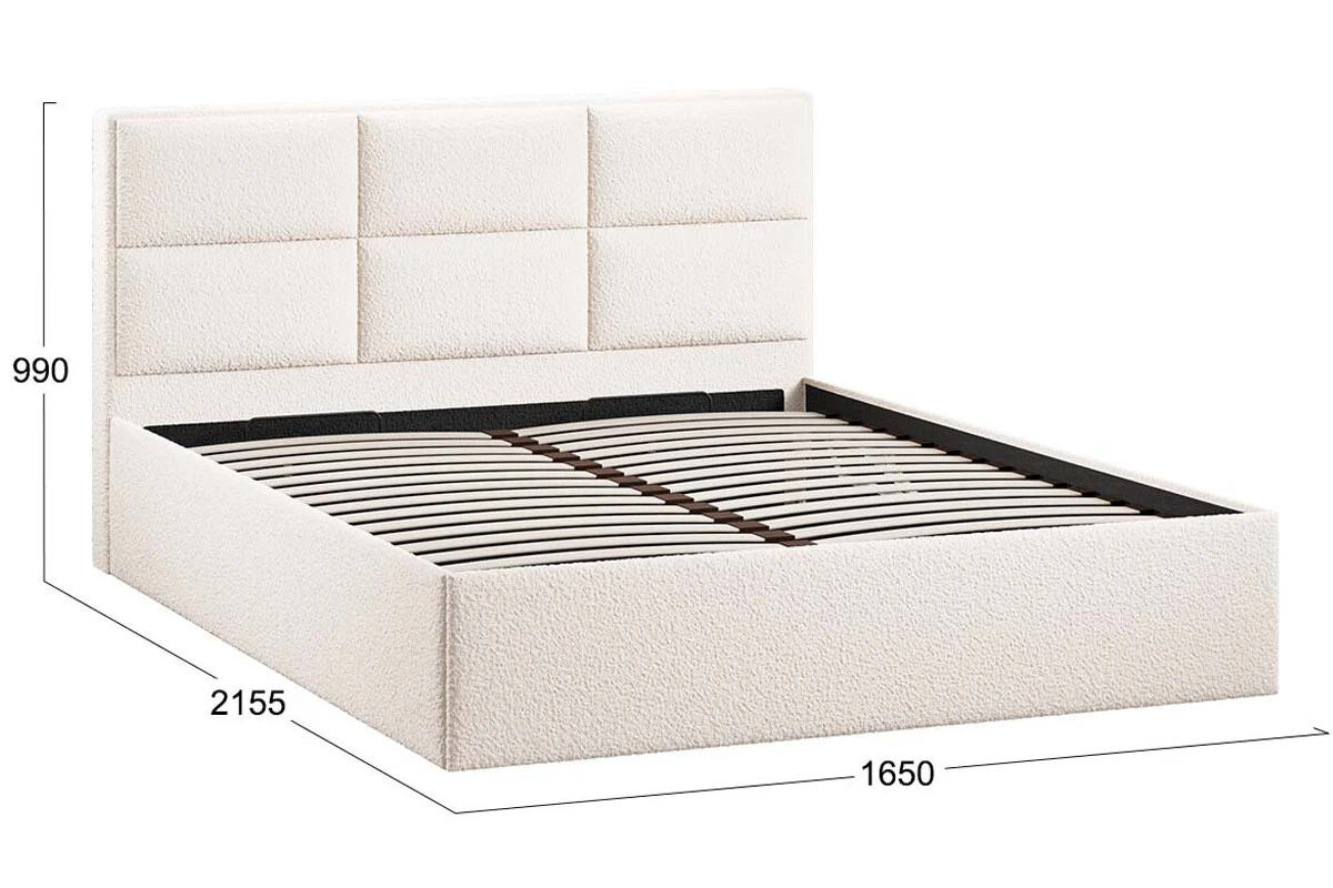 Кровать Стелла с ПМ Тип 1 и заглушиной 160х200 (Экомех/Barni Milk) - купить в Озерце