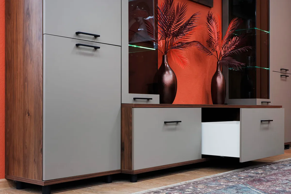 Тумба ТБ-5037-ГТ-ЛМ (Гикори Джексон Темный/Латте Матовый) — Мебель-центр Озерцо